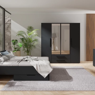 Kombinovaná komoda ANDELINA - černý mat