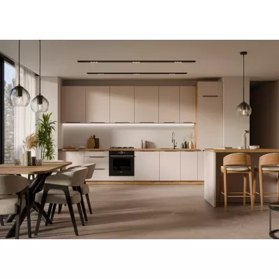 Dřezová skříňka NICOLLA - šířka 80 cm, kašmír / dub artisan