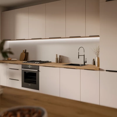 Dolní šuplíková skříňka NICOLLA - šířka 80 cm, kašmír / dub artisan