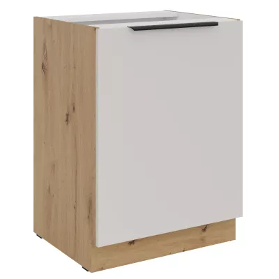 Dolní jednodveřová skříňka NICOLLA - šířka 60 cm, kašmír / dub artisan