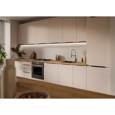 Šuplíková skříňka NICOLLA - šířka 60 cm, kašmír / dub artisan