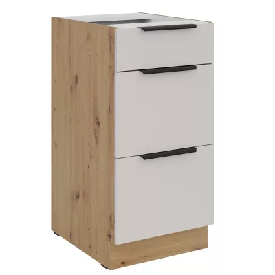 Kuchyňská skříňka se šuplíky NICOLLA - šířka 40 cm, kašmír / dub artisan