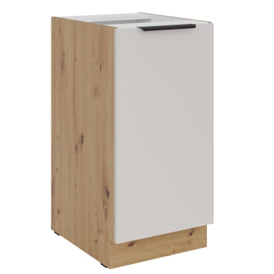 Dolní jednodveřová skříňka NICOLLA - šířka 40 cm, kašmír / dub artisan