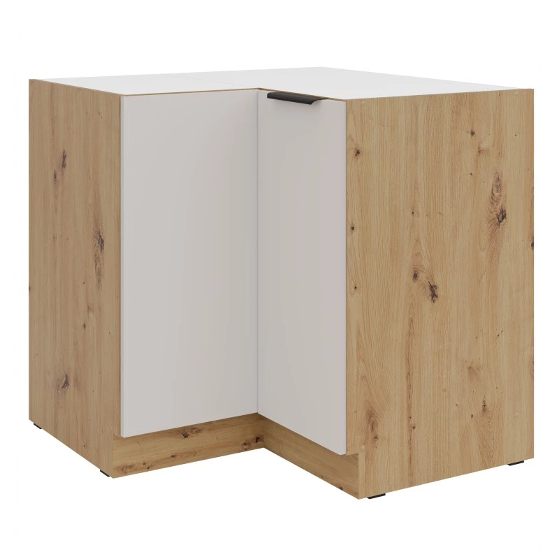 Dolní rohová skříňka NICOLLA - 90x90 cm, kašmír / dub artisan
