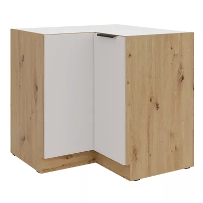 Dolní rohová skříňka NICOLLA - 90x90 cm, kašmír / dub artisan