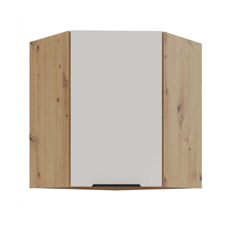 Horní rohová skříňka NICOLLA 1 - 60x60 cm, kašmír / dub artisan