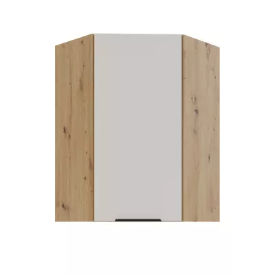 Vysoká rohová skříňka NICOLLA 1 - 60x60 cm, kašmír / dub artisan