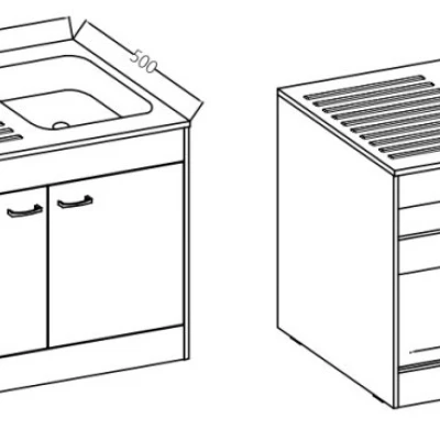 Kuchyňská skříňka pod dřez EDWARD - bílá