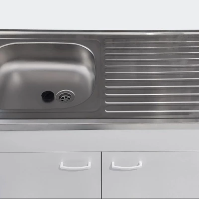 Kuchyňská skříňka pod dřez EDWARD - bílá + dřez ZDARMA