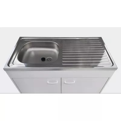 Kuchyňská skříňka pod dřez EDWARD - bílá + dřez ZDARMA