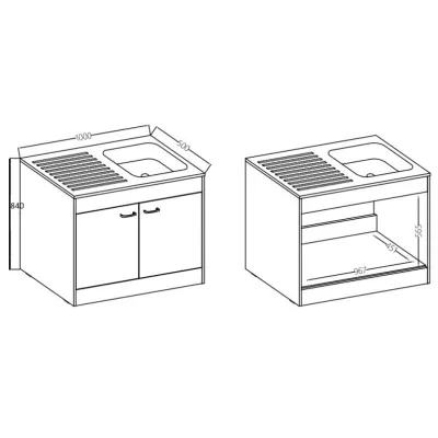 Kuchyňská skříňka pod dřez EDWARD - bílá + dřez ZDARMA