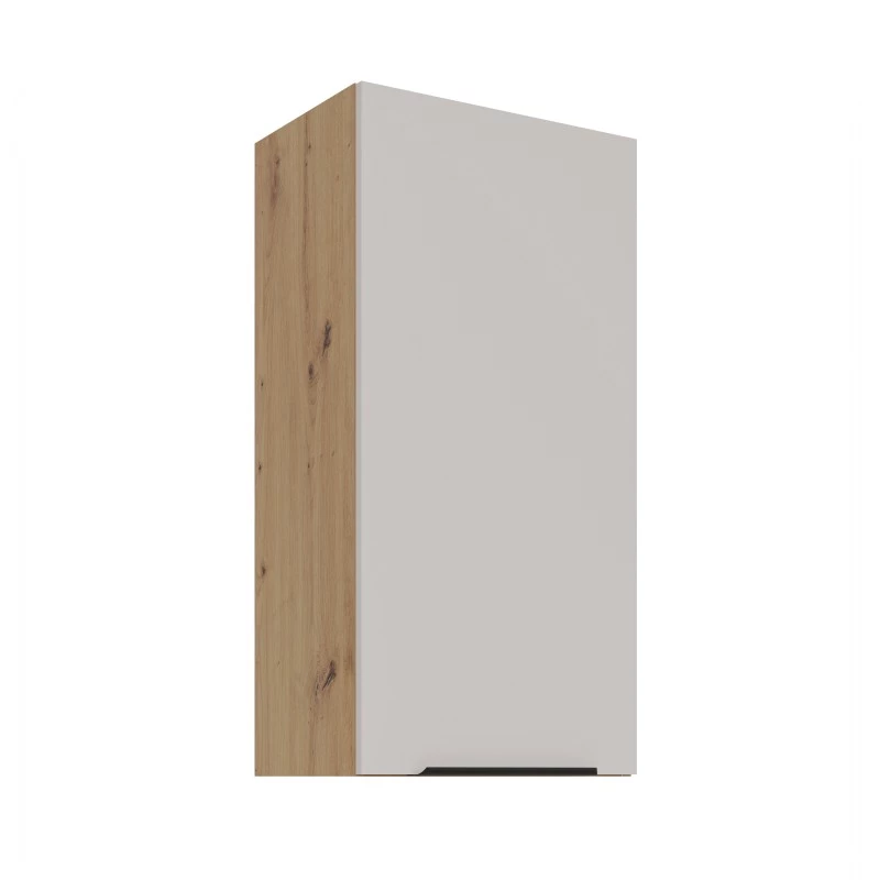 Vysoká horní skříňka NICOLLA - šířka 45 cm, kašmír / dub artisan