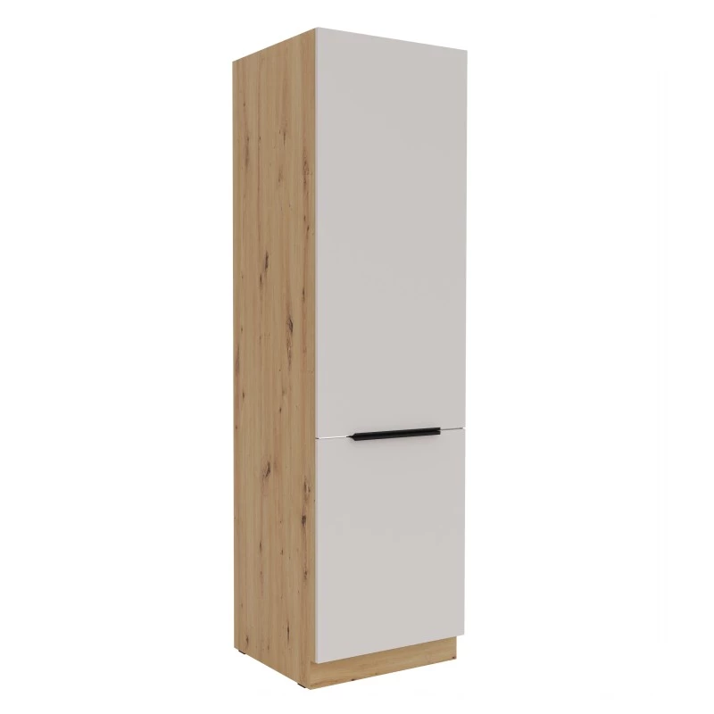 Skříň na vestavnou lednici NICOLLA - šířka 60 cm, kašmír / dub artisan