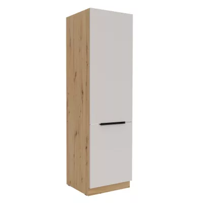 Skříň na vestavnou lednici NICOLLA - šířka 60 cm, kašmír / dub artisan