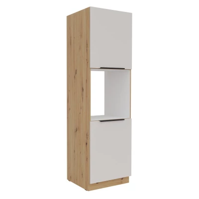 Kuchyňská skříň na vestavnou troubu NICOLLA - šířka 60 cm, kašmír / dub artisan