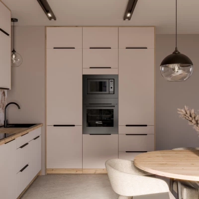 Potravinová skříň NICOLLA - šířka 40 cm, kašmír / dub artisan