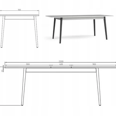 Jídelní rozkládací stůl 180(220)x90 MALAMBO - šedý