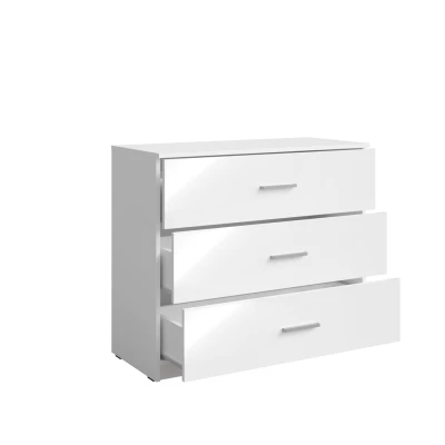 Komoda se zásuvkami CAJICA - alpská bílá / lesklá bílá