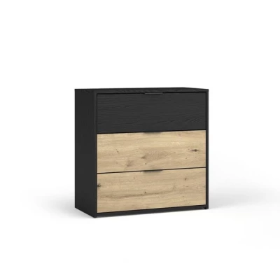 Komoda se šuplíky SALAMINA - dub artisan / černá grafitová