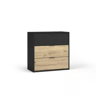 Komoda se šuplíky SALAMINA - dub artisan / černá grafitová