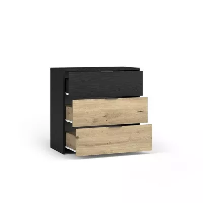 Komoda se šuplíky SALAMINA - dub artisan / černá grafitová