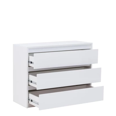 Šuplíková komoda GUAMO - alpská bílá / lesklá bílá