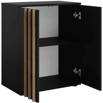 Komoda s dvířky VANADILO 1 - dub artisan / černá