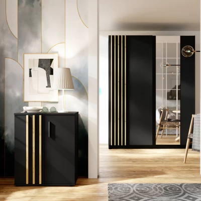 Kombinovaná komoda VANADILO 3 - dub artisan / černá