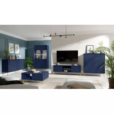 Komoda s dvířky PITALITO - tmavá modrá