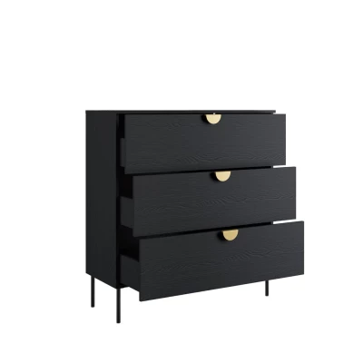 Zásuvková komoda MOSQURA - černá grafitová