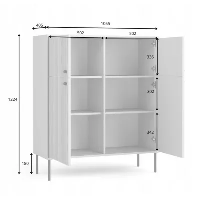 Komoda s dvířky MALAMBO 2 - šedá