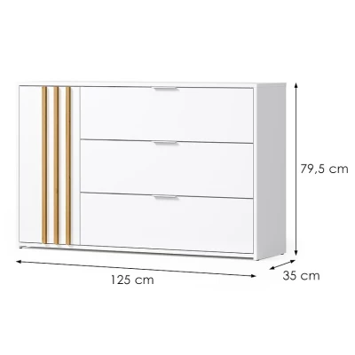 Kombinovaná komoda TURBO - dub artisan / bílá