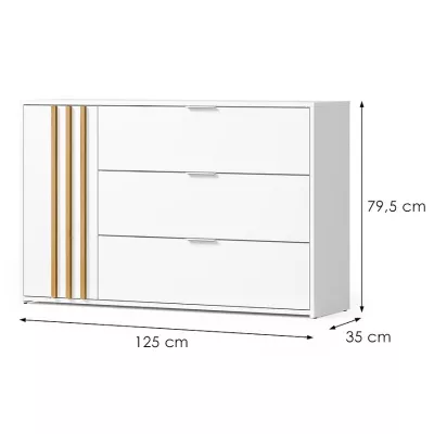 Kombinovaná komoda TURBO - dub artisan / bílá