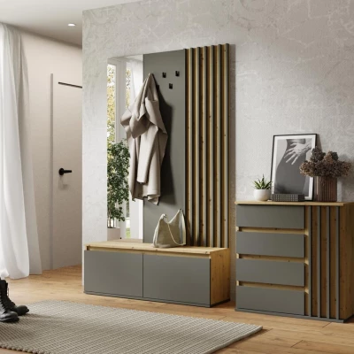 Kombinovaná komoda JAMUNDI - dub artisan / grafitová