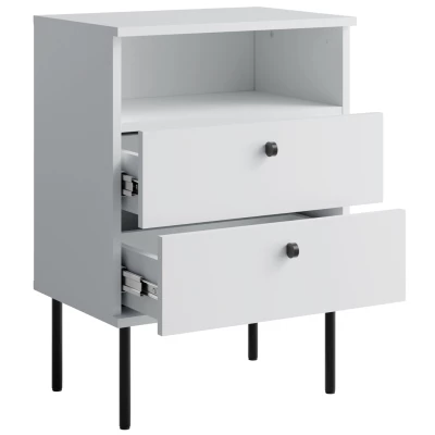 Noční stolek RETIRO 2 - alpský bílý