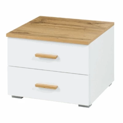 Set 2x noční stolek GARZON - dub wotan / alpský bílý