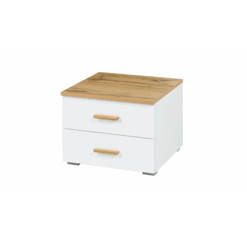 Set 2x noční stolek GARZON - dub wotan / alpský bílý
