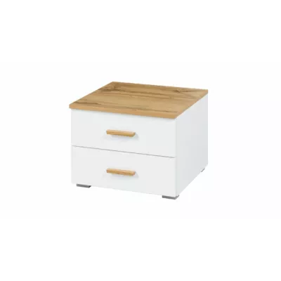 Set 2x noční stolek GARZON - dub wotan / alpský bílý