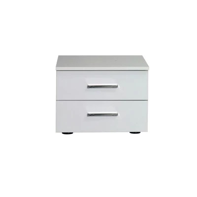 Set 2x noční stolek CAJICA - alpský bílá / lesklý bílý