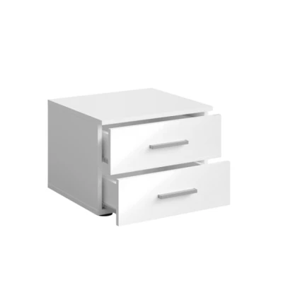Set 2x noční stolek CAJICA - alpský bílá / lesklý bílý