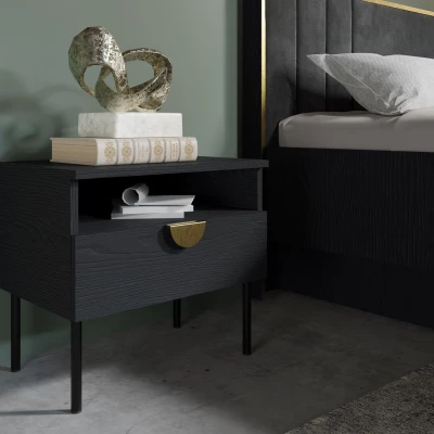 Set 2x noční stolek MOSQURA - černý grafitový