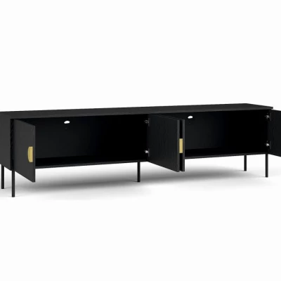 Široký televizní stolek 200 cm MOSQURA - černý grafitový