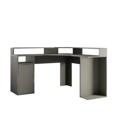 Rohový PC stůl CURUMANI - grafitový