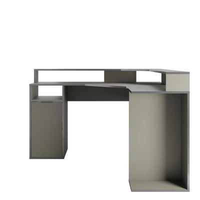 Rohový PC stůl CURUMANI - grafitový