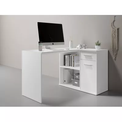 Rohový psací stůl ACACIAS - bílý