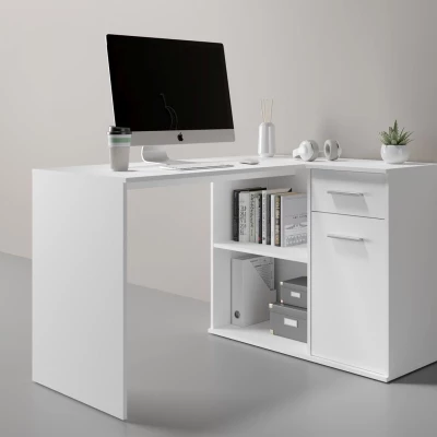 Rohový psací stůl ACACIAS - bílý