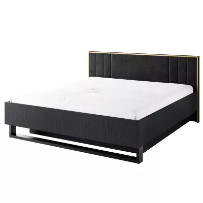 Manželská postel 180x200 MOSQURA - černá grafitová