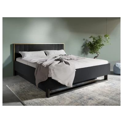 Manželská postel 180x200 MOSQURA - černá grafitová