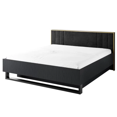Manželská postel 160x200 MOSQURA - černá grafitová