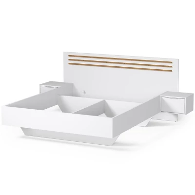 Manželská postel 180x200 TURBO - dub artisan / bílá + 2x noční stolek ZDARMA